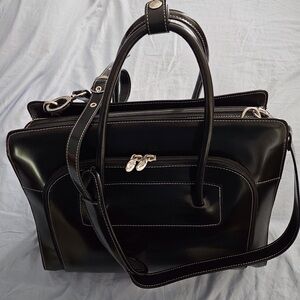 Leather laptop purse briefcase